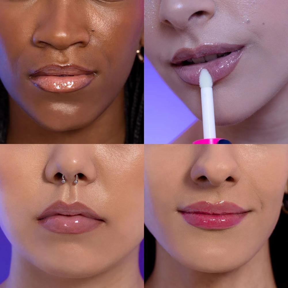 Kit Ruby Kisses Electric Glaze Gloss Glitter: Blush Gold, Holo Sky, Unicorn e Fuchsia Multicores 4