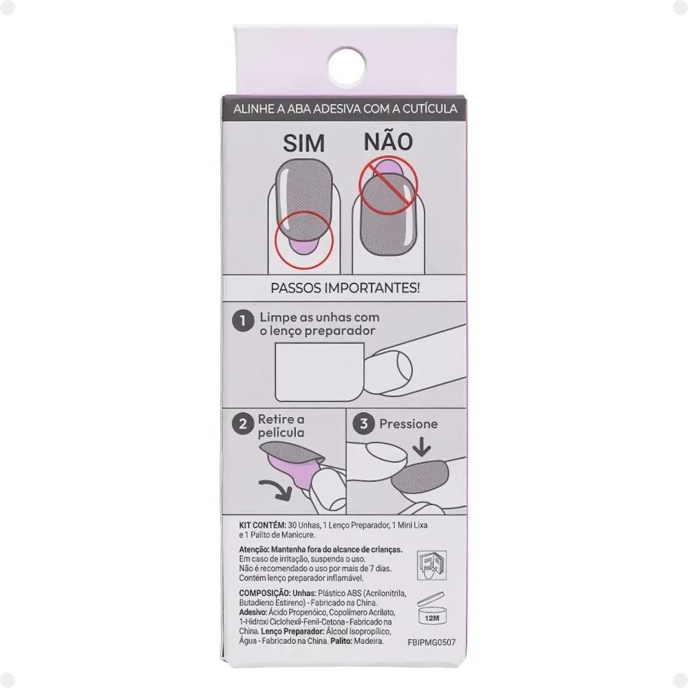 Unhas Autocolantes Bailarina Kiss Ny imPress Glazed Imc302b Imc302b 4