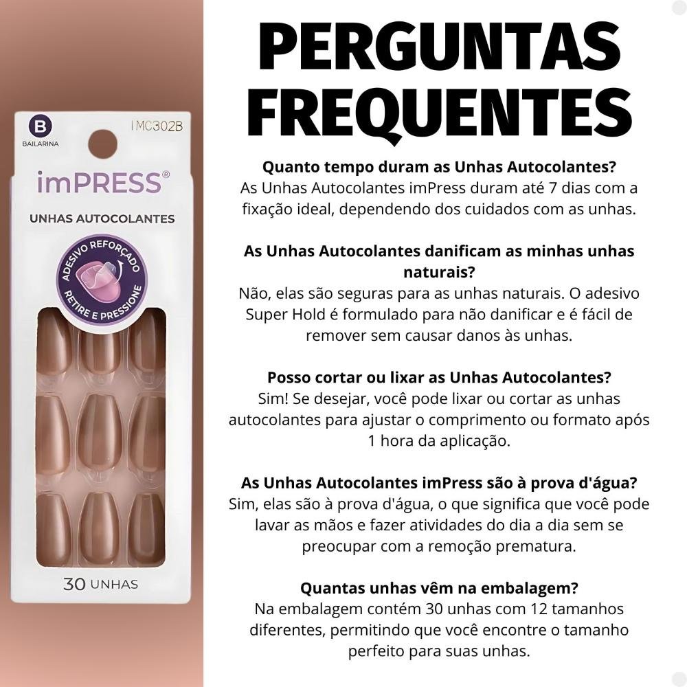 Unhas Autocolantes Bailarina Kiss Ny imPress Glazed Imc302b Imc302b 6