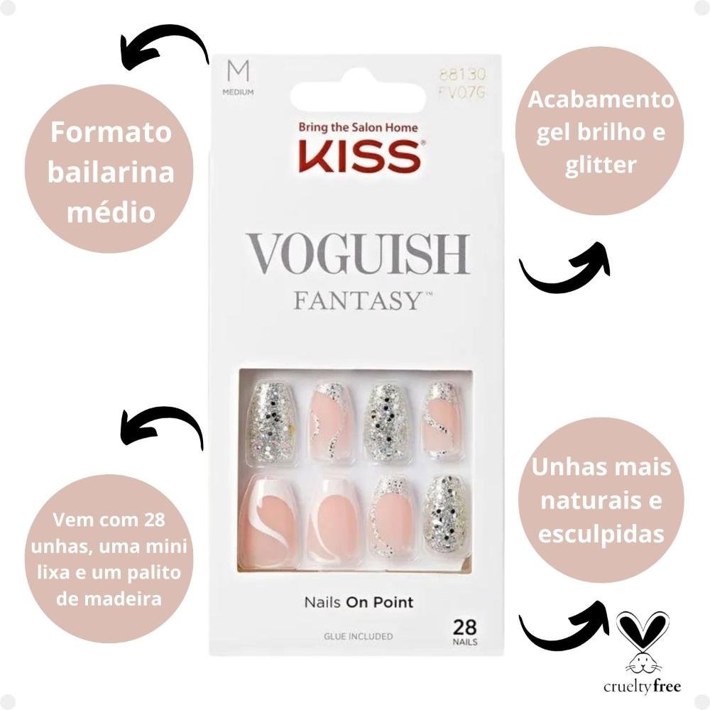Unhas Postiças Média Kiss Ny Voguish Fantasy Celebration Fv300b Fv300b 2