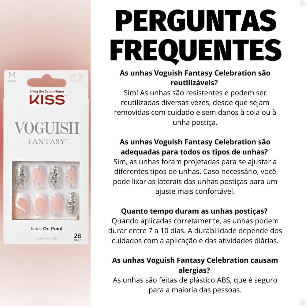 Unhas Postiças Média Kiss Ny Voguish Fantasy Celebration Fv300b Fv300b 6