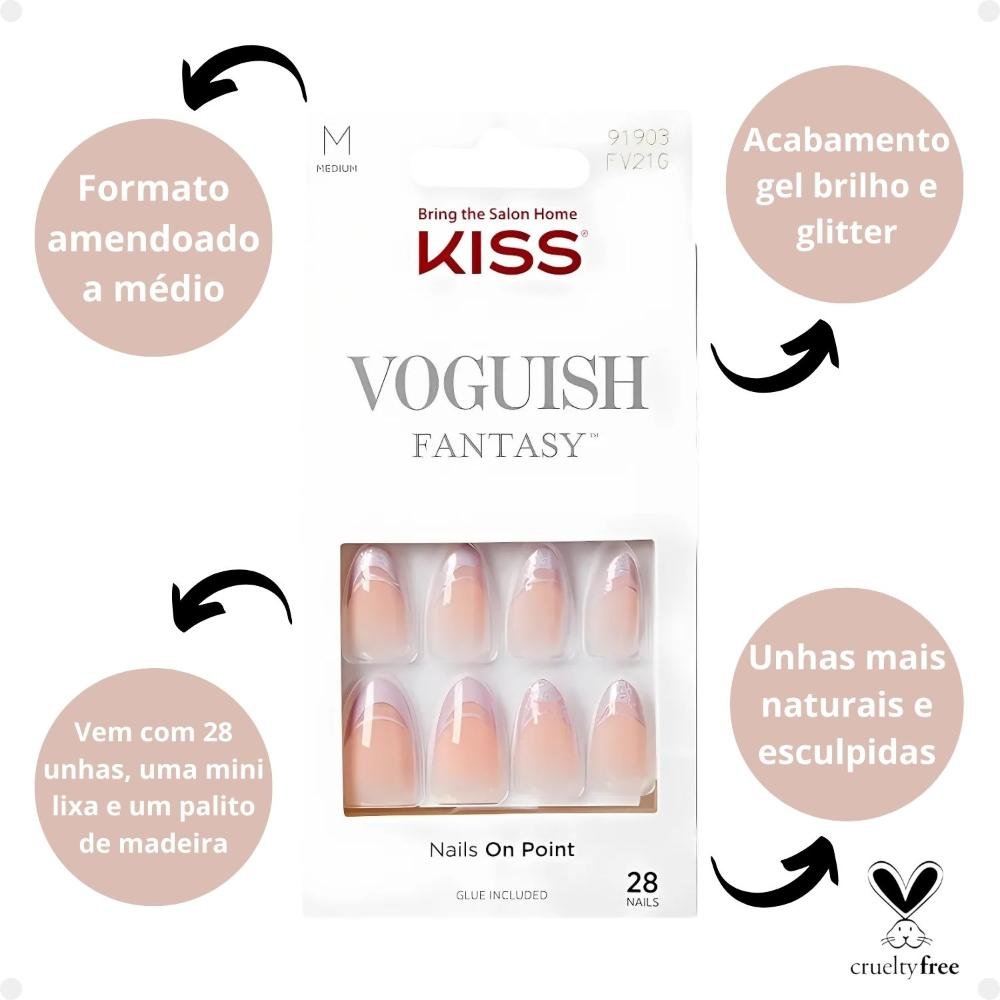 Unhas Postiças Média Kiss Ny Voguish Fantasy Fairy Tale Fv301b Fv301b 2