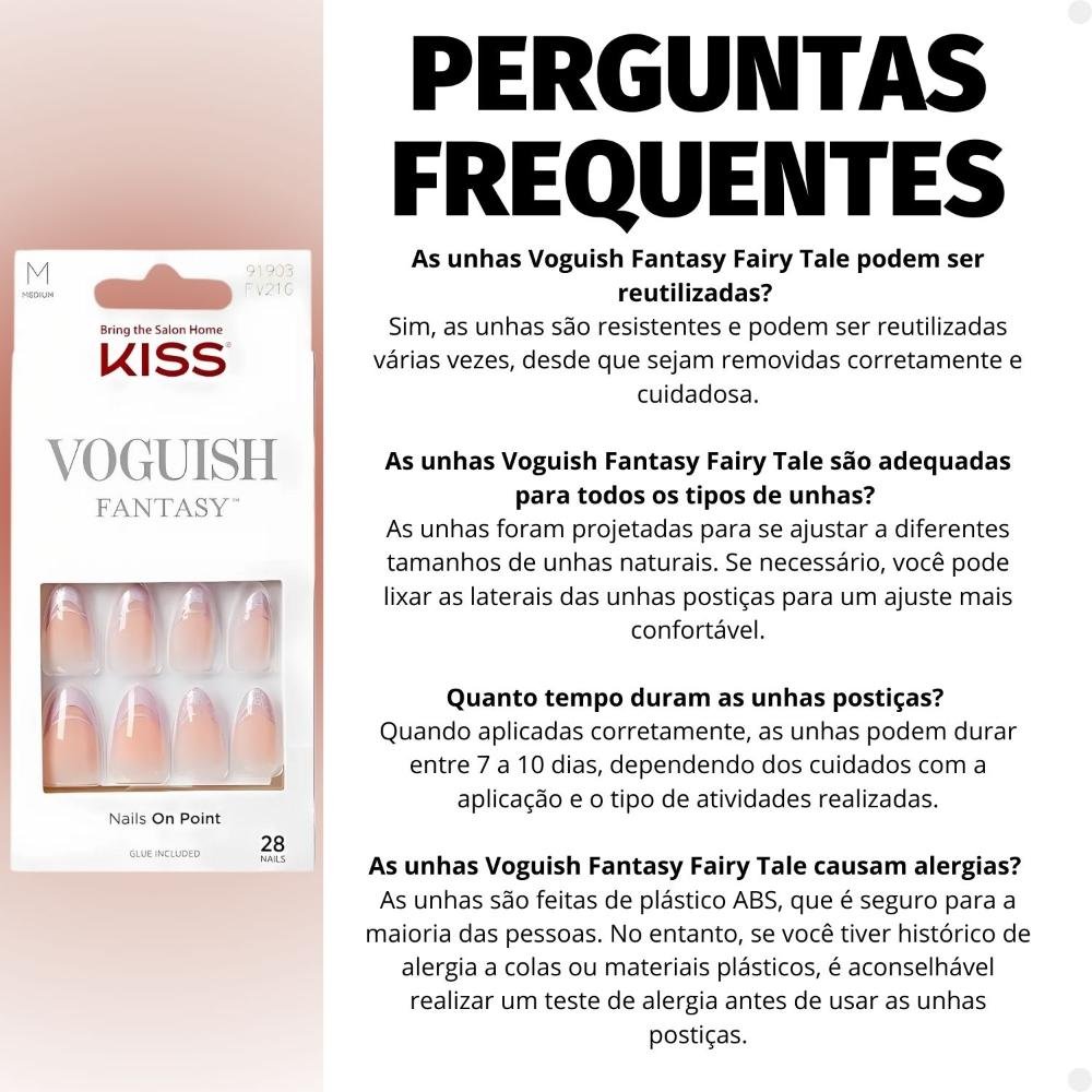 Unhas Postiças Média Kiss Ny Voguish Fantasy Fairy Tale Fv301b Fv301b 6