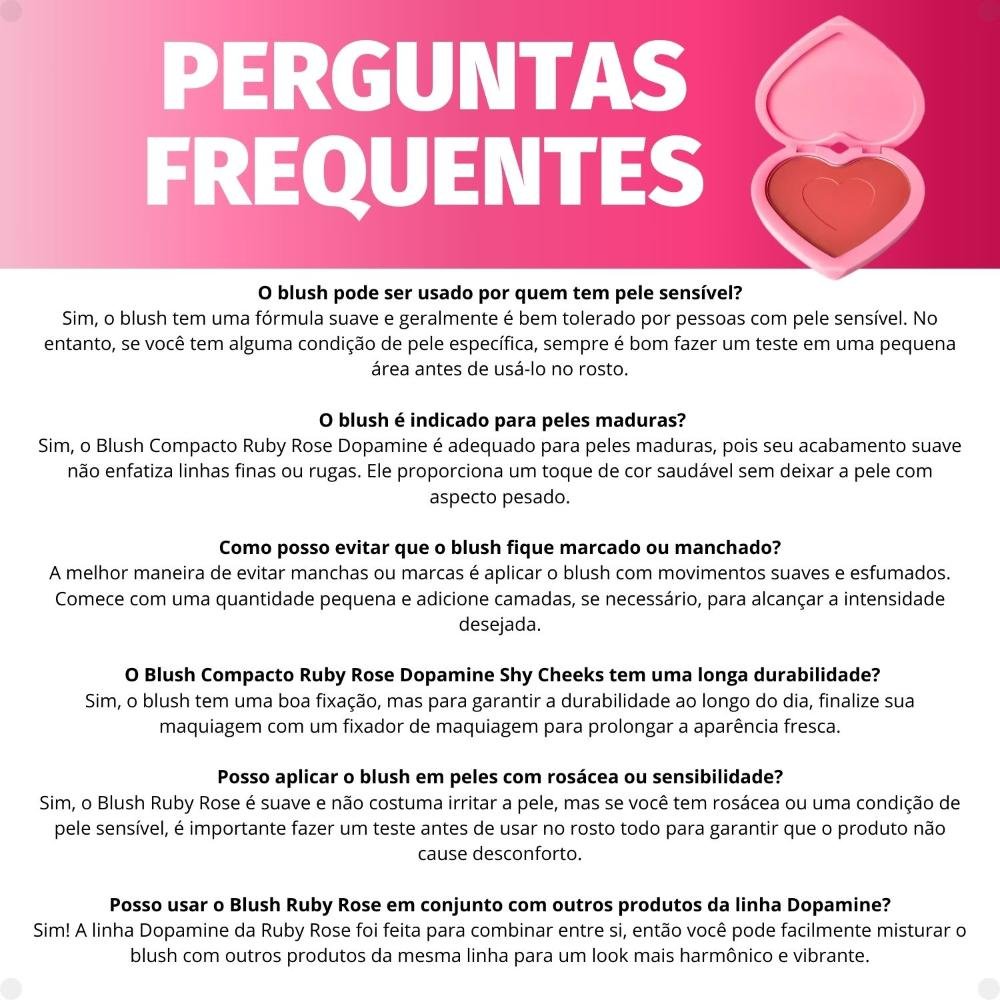 Blush Compacto Ruby Rose Dopamine Shy Cheeks Tender Glow Hb-F1002-1 Tender Glow 5