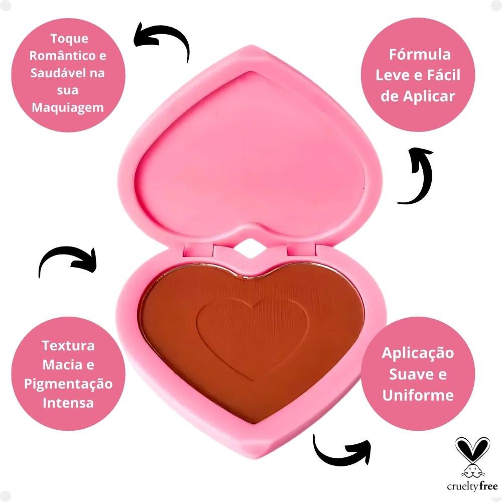 Blush Compacto Ruby Rose Dopamine Shy Cheeks Warm Embrace Hb-F1002-6 Warm Embrace 2