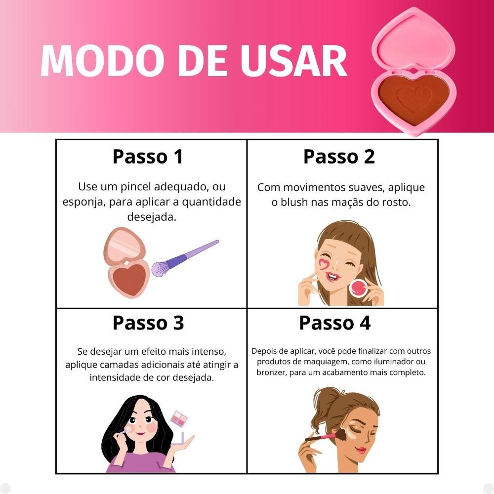 Blush Compacto Ruby Rose Dopamine Shy Cheeks Warm Embrace Hb-F1002-6 Warm Embrace 4