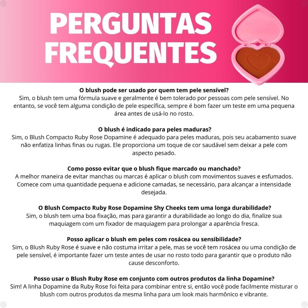 Blush Compacto Ruby Rose Dopamine Shy Cheeks Warm Embrace Hb-F1002-6 Warm Embrace 5