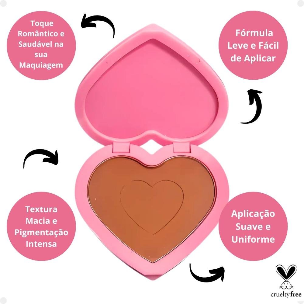 Blush Compacto Ruby Rose Dopamine Shy Cheeks Heartfelt Hue Hb-F1002-5 Heartfelt Hue 2