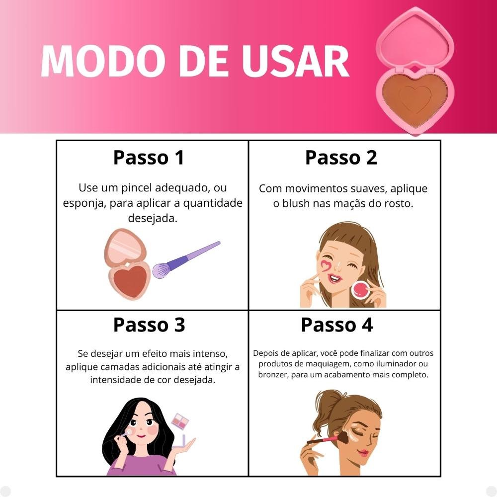 Blush Compacto Ruby Rose Dopamine Shy Cheeks Heartfelt Hue Hb-F1002-5 Heartfelt Hue 4