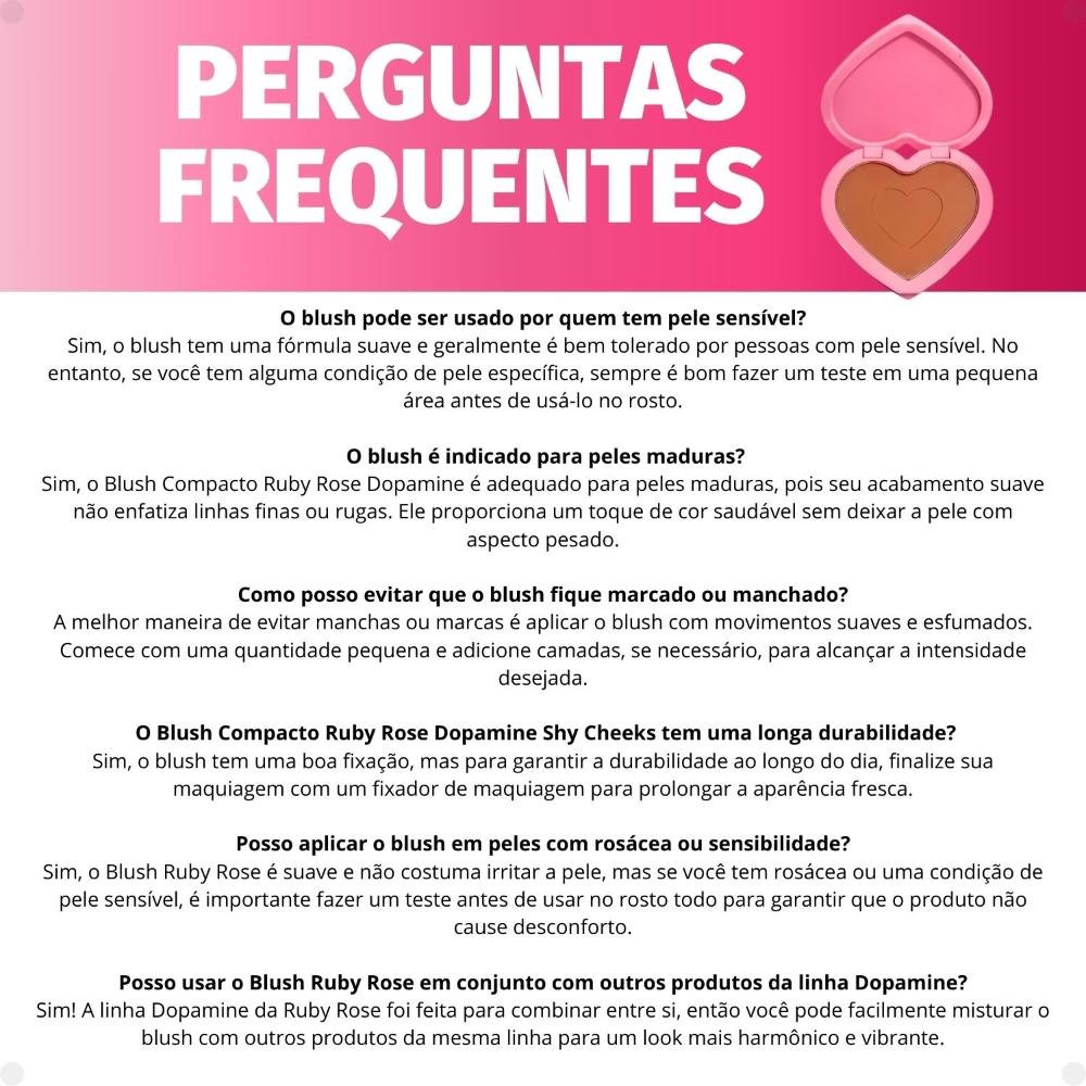 Blush Compacto Ruby Rose Dopamine Shy Cheeks Heartfelt Hue Hb-F1002-5 Heartfelt Hue 5