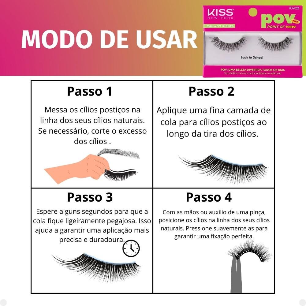 Cílios Postiços Kiss New York Pov Back To School Pov02b ÚNICO 3