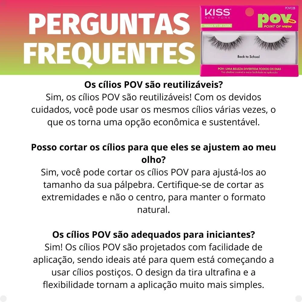 Cílios Postiços Kiss New York Pov Back To School Pov02b ÚNICO 4