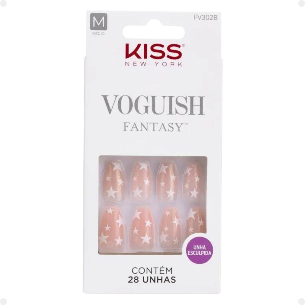 Unhas Postiças Média Kiss Ny Voguish Fantasy In The Stars Fv302b Fv302b 3