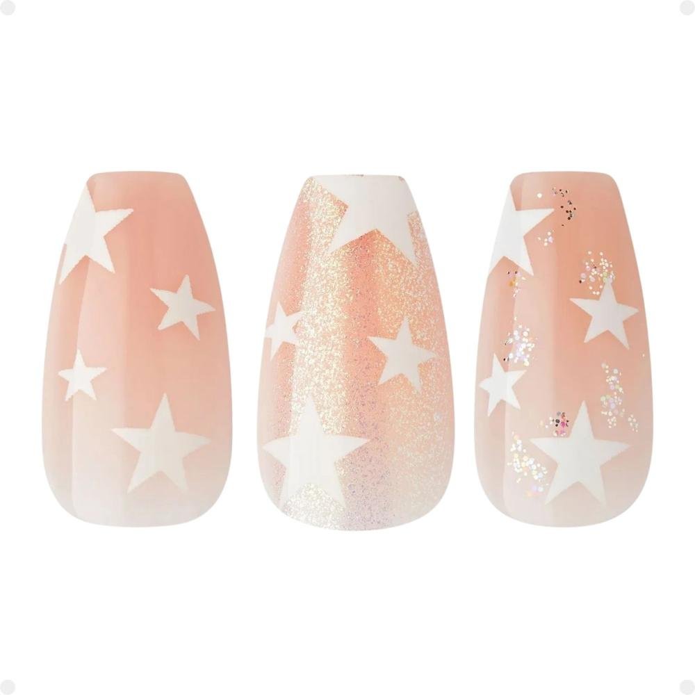 Unhas Postiças Média Kiss Ny Voguish Fantasy In The Stars Fv302b Fv302b 4