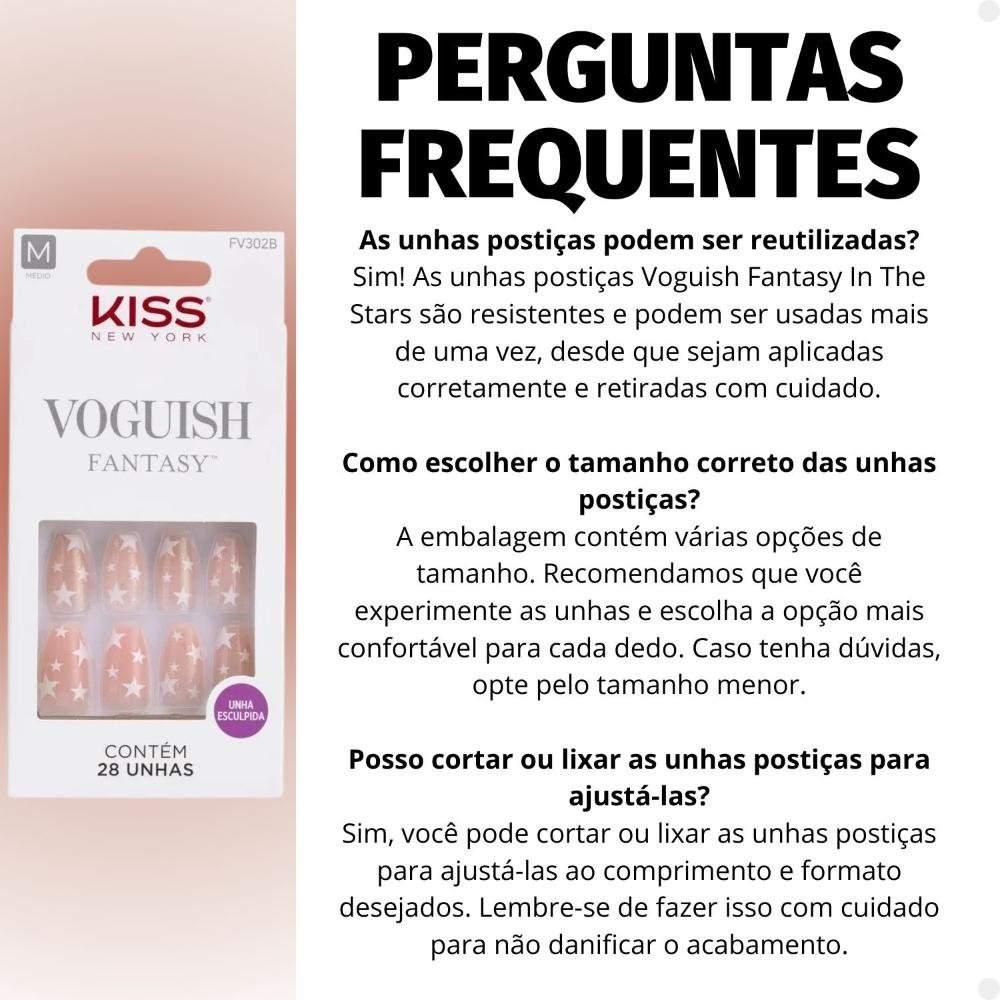 Unhas Postiças Média Kiss Ny Voguish Fantasy In The Stars Fv302b Fv302b 7
