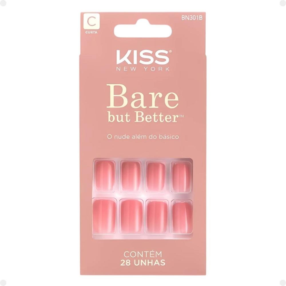 Unhas Postiças Curta Kiss Ny imPress Bare But Better So Natural Bn301b So Natural Bn301b 3