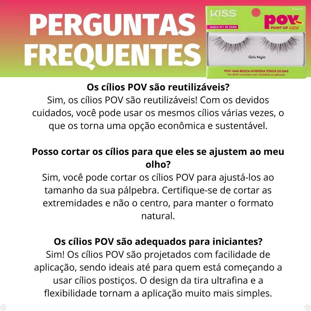 Cílios Postiços Kiss New York Pov Girls Night Pov01b ÚNICO 9