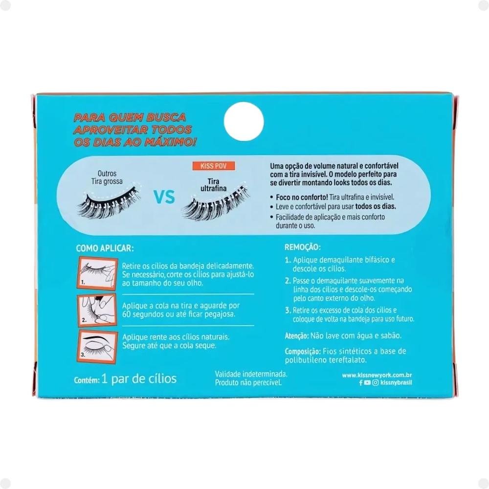 Cílios Postiços Kiss New York Pov Girls Dinner Pov03b ÚNICO 5
