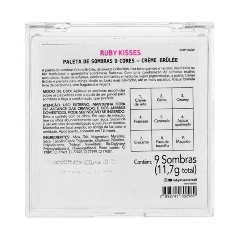 Paleta de Sombras Ruby Kisses Crème Brûlée Rmps16br Crème Brûlée 6