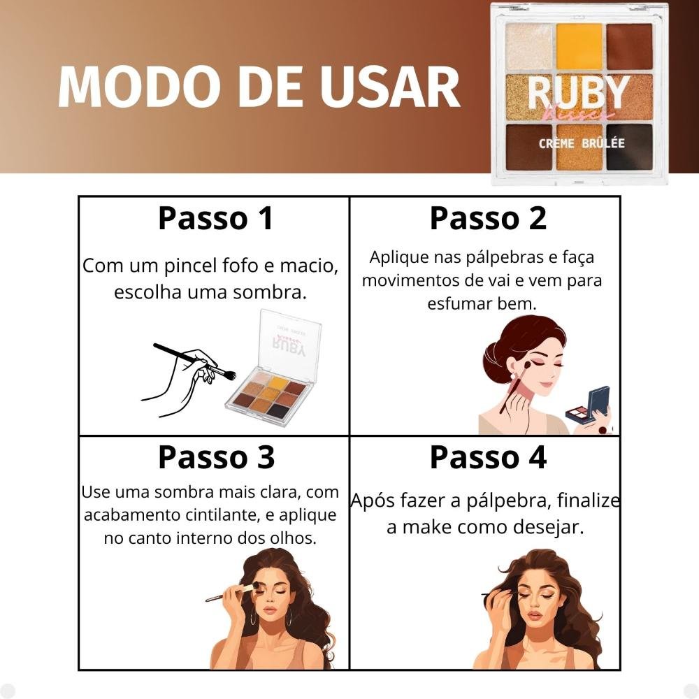 Paleta de Sombras Ruby Kisses Crème Brûlée Rmps16br Crème Brûlée 7