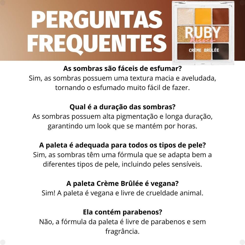 Paleta de Sombras Ruby Kisses Crème Brûlée Rmps16br Crème Brûlée 8