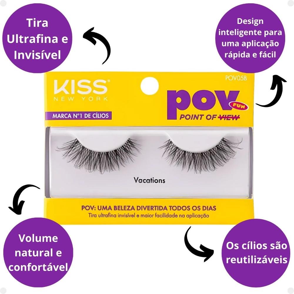 Cílios Postiços Kiss New York Pov Vacations Pov05b ÚNICO 2