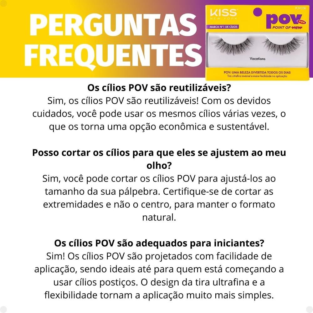 Cílios Postiços Kiss New York Pov Vacations Pov05b ÚNICO 9