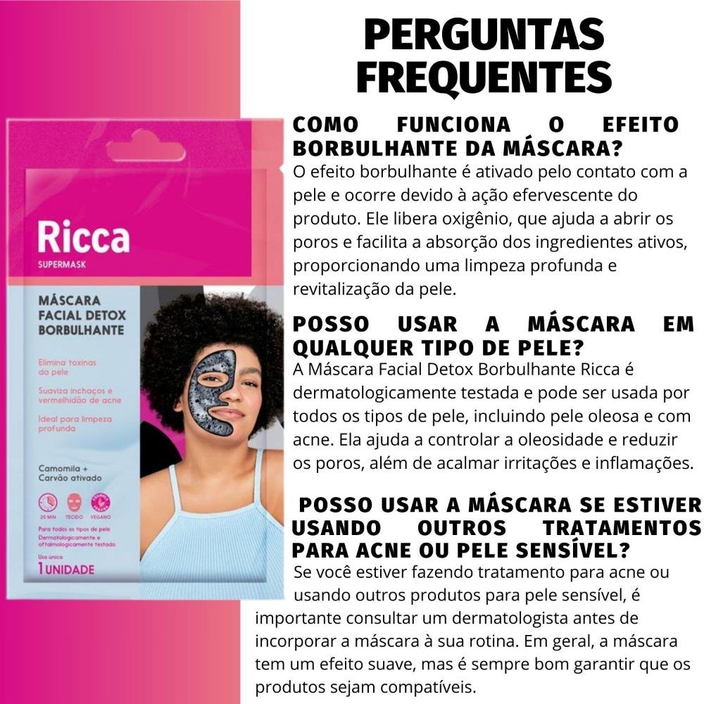 Ricca Máscara Facial Supermask Detox Borbulhante  ÚNICO 5