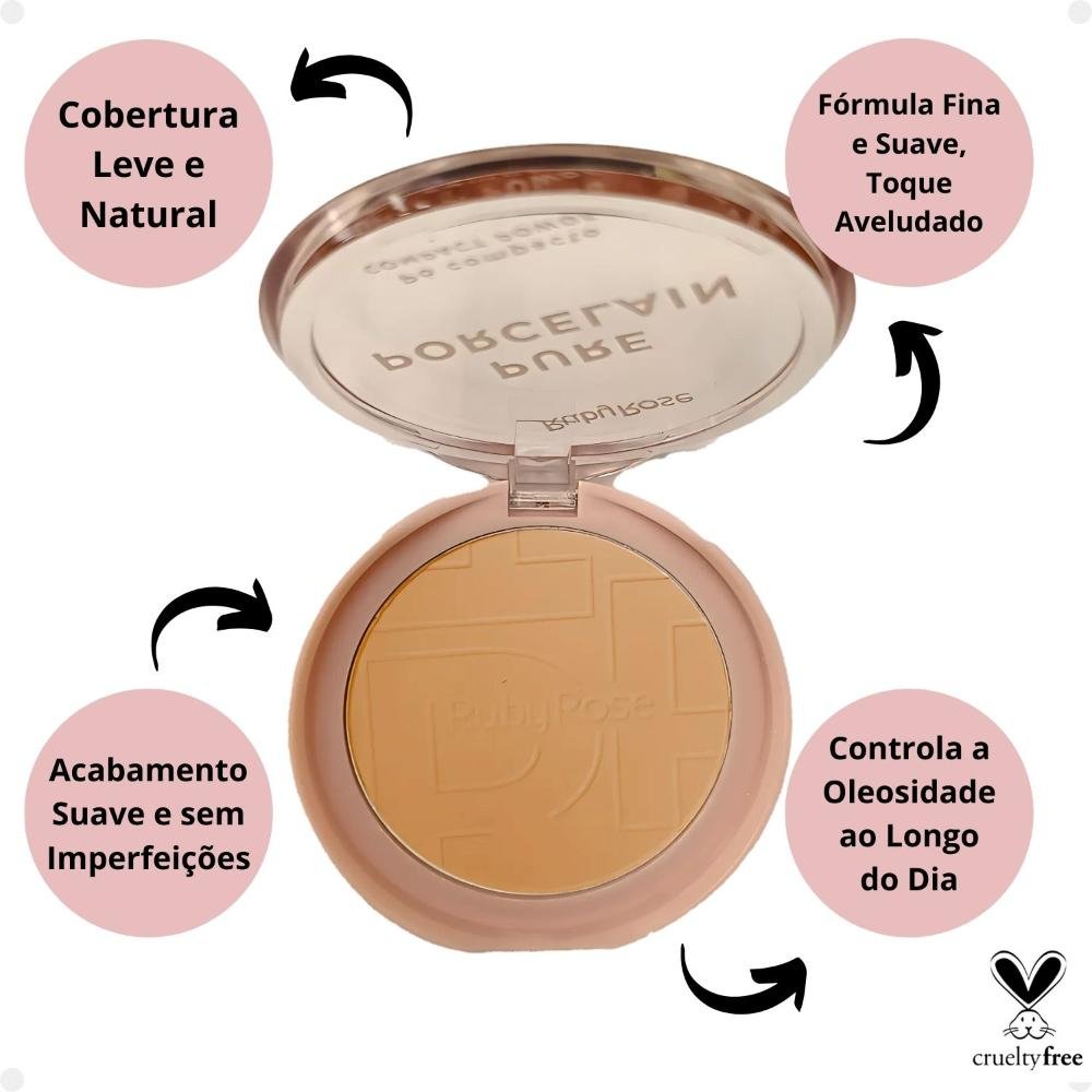 Pó Compacto Ruby Rose Pure Porcelain P40 Hbm401-4 P40 2