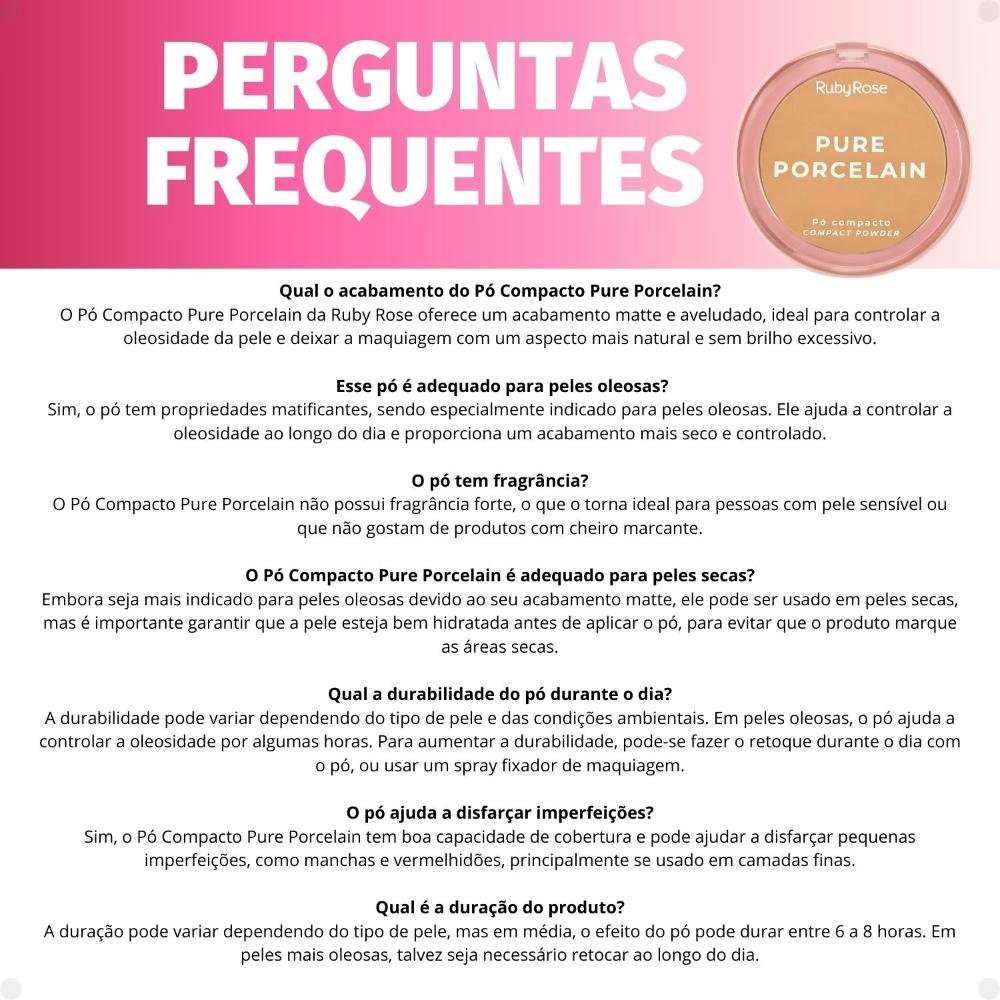 Pó Compacto Ruby Rose Pure Porcelain P40 Hbm401-4 P40 5