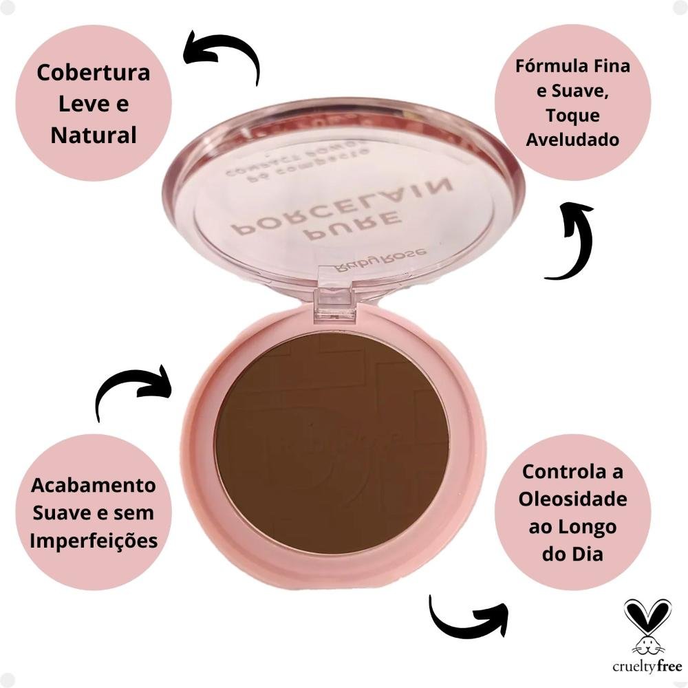 Pó Compacto Ruby Rose Pure Porcelain P80 Hbm401-8 P80 2