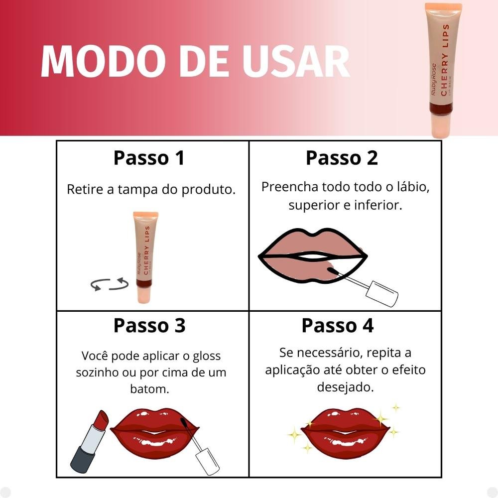 Lip Balm Ruby Rose Cherry Lips CL60 Hb-L6503-6 CL60 6
