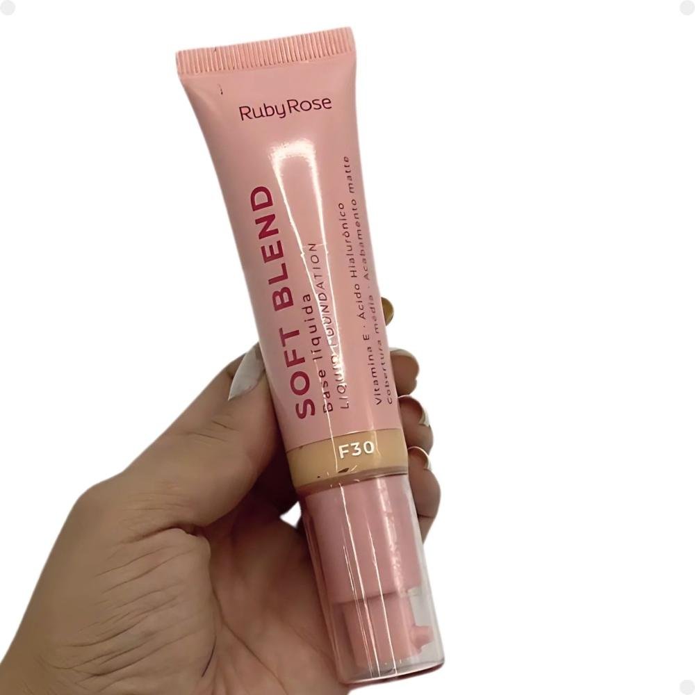 Base Líquida Ruby Rose Soft Blend F30 Média Cobertura 30g Hb-M301-3 F30 3