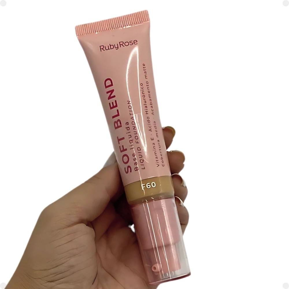 Base Líquida Ruby Rose Soft Blend F60 Média Cobertura 30g Hb-M301-6 F60 3