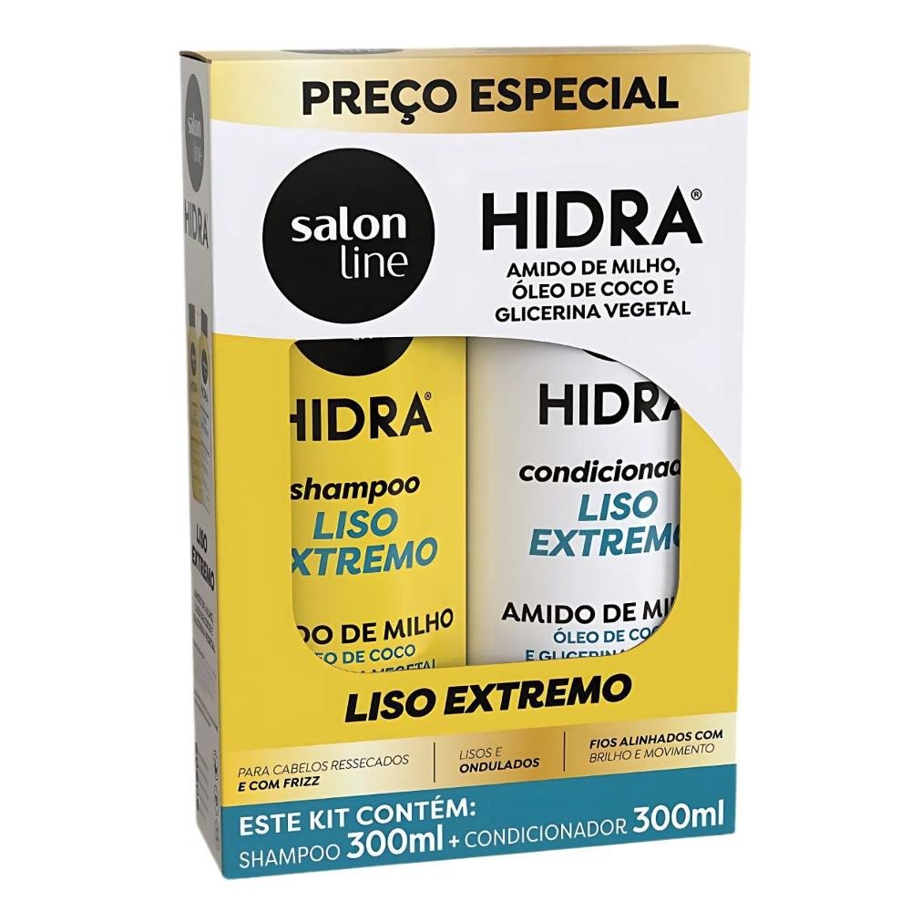 Salon Line Hidra: Shampoo e Condicionador Liso Extremo 300ml ÚNICO 3