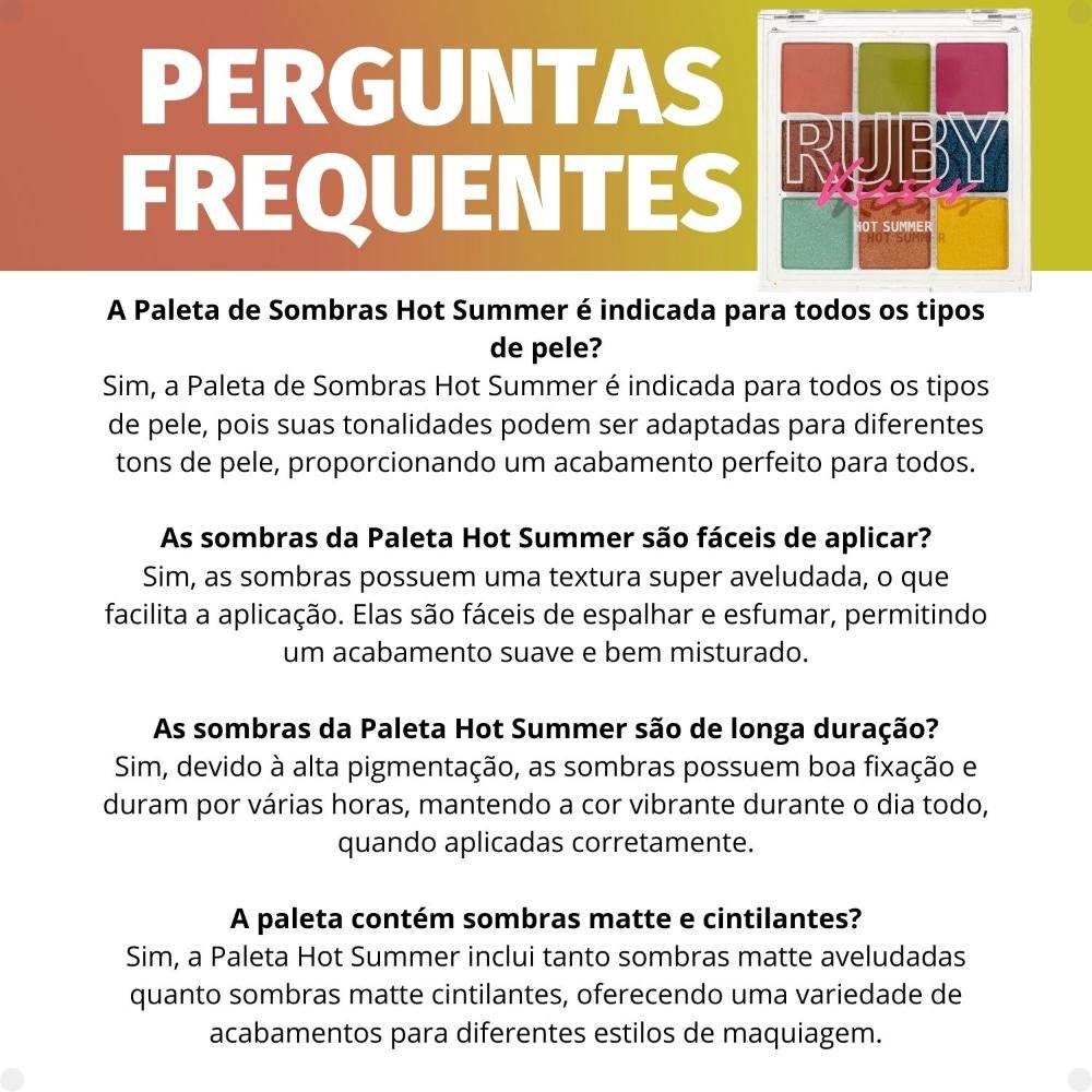 Paleta de Sombras Ruby Kisses Hot Summer Rmps11br Hot Summer 9