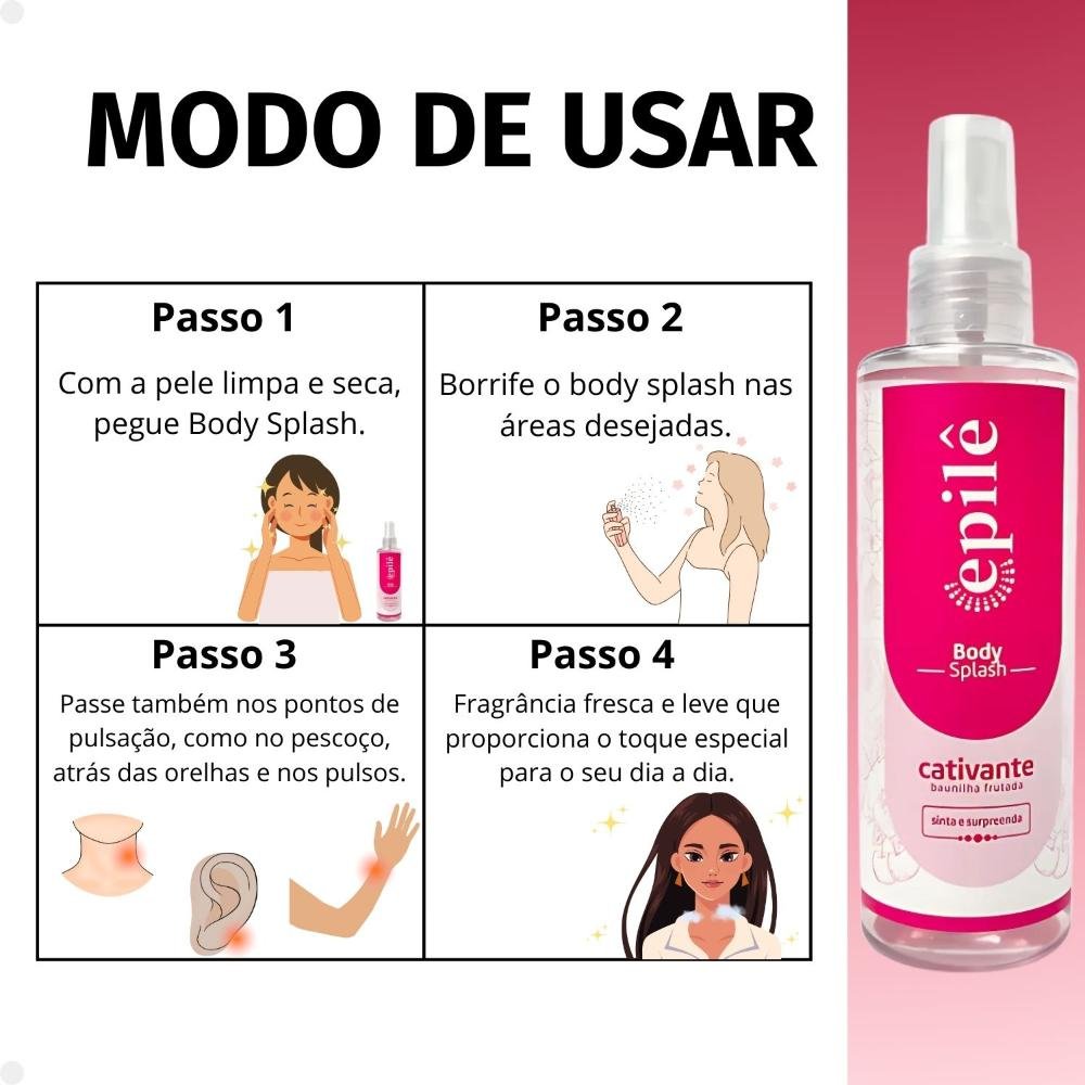 Body Splash Epilê Cativante Baunilha Frutada 195ml 195ml 6