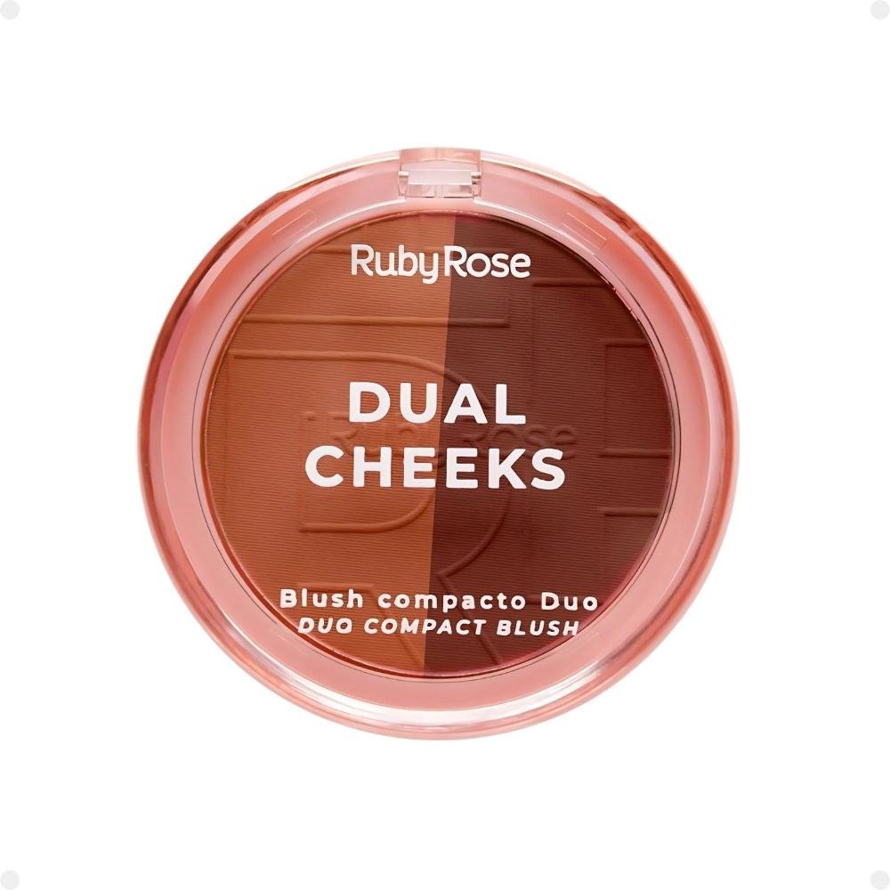 Blush Compacto Duo Ruby Rose Dual Cheeks Ivory e Bronze Hb-m03-4 Ivory e Bronze 3