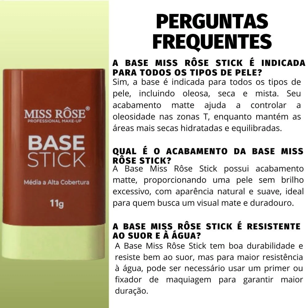 Base Stick Miss Rôse N04 Media a Alta Cobertura N04 5