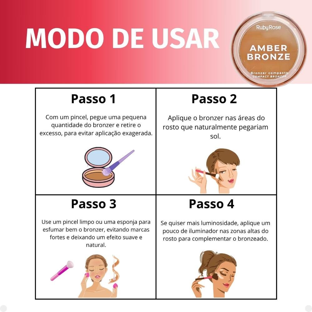 Bronzer Compacto Ruby Rose Amber Bronze Beach Sands Hb-m202-1 Beach Sands 4