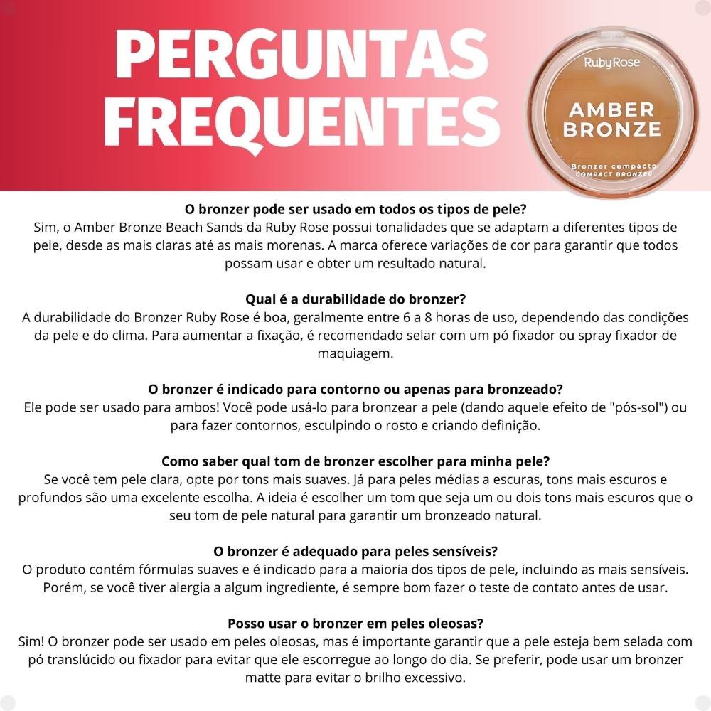Bronzer Compacto Ruby Rose Amber Bronze Beach Sands Hb-m202-1 Beach Sands 5