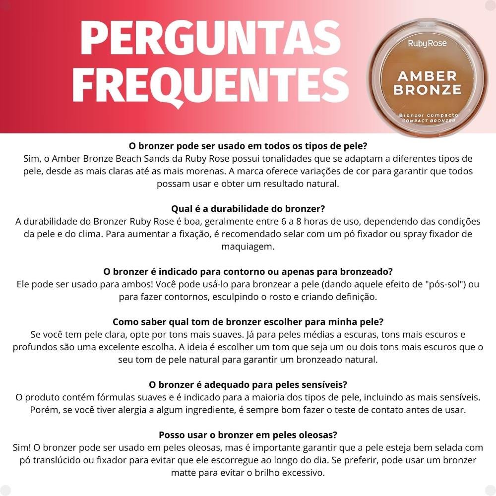 Bronzer Compacto Ruby Rose Amber Bronze Honey Glow Hb-m202-2 Honey Glow 5