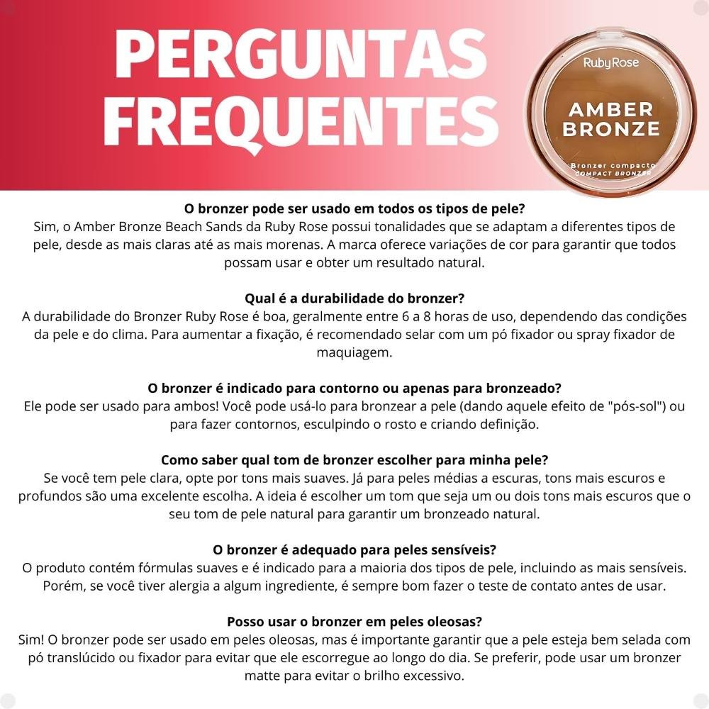Bronzer Compacto Ruby Rose Amber Bronze Sunburst Hb-m202-3 Sunburst 5