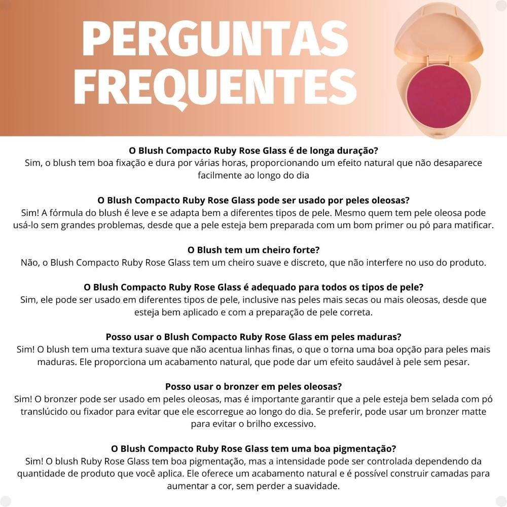 Blush Compacto Ruby Rose Glass Gb80 Hb-6120-8 Gb80 7