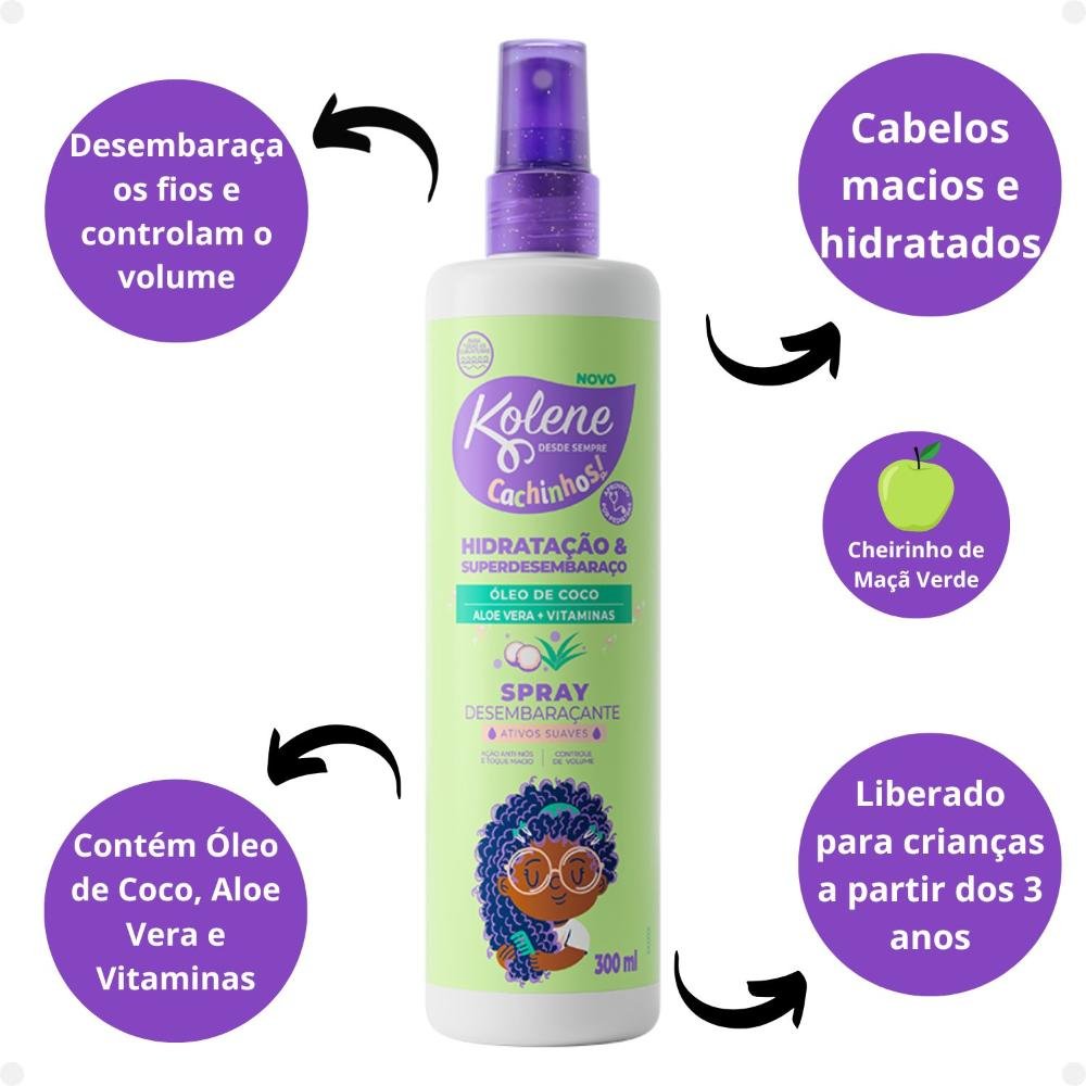 Spray Desembaraçante Kolene Cachinhos 300ml 300ml 2
