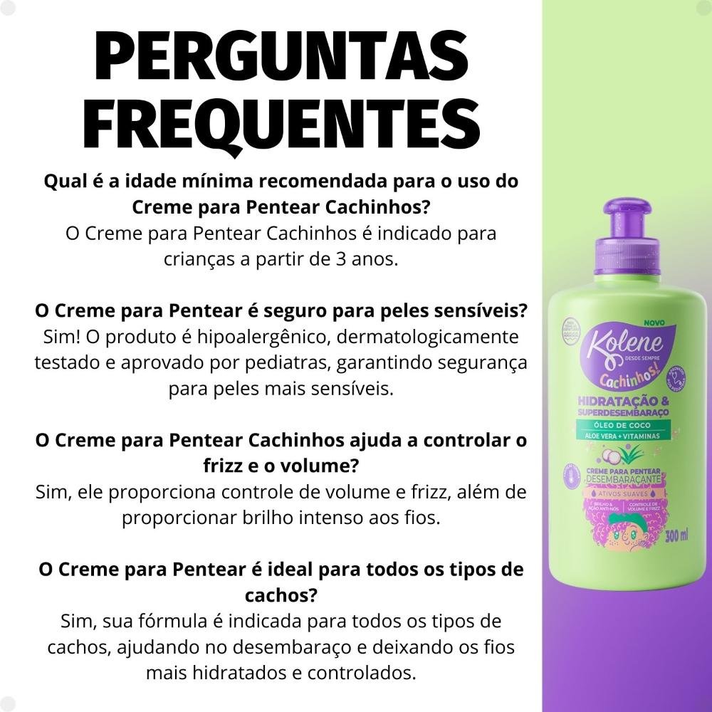 Creme para Pentear Desembaraçante Kolene Cachinhos 300ml 300ml 7