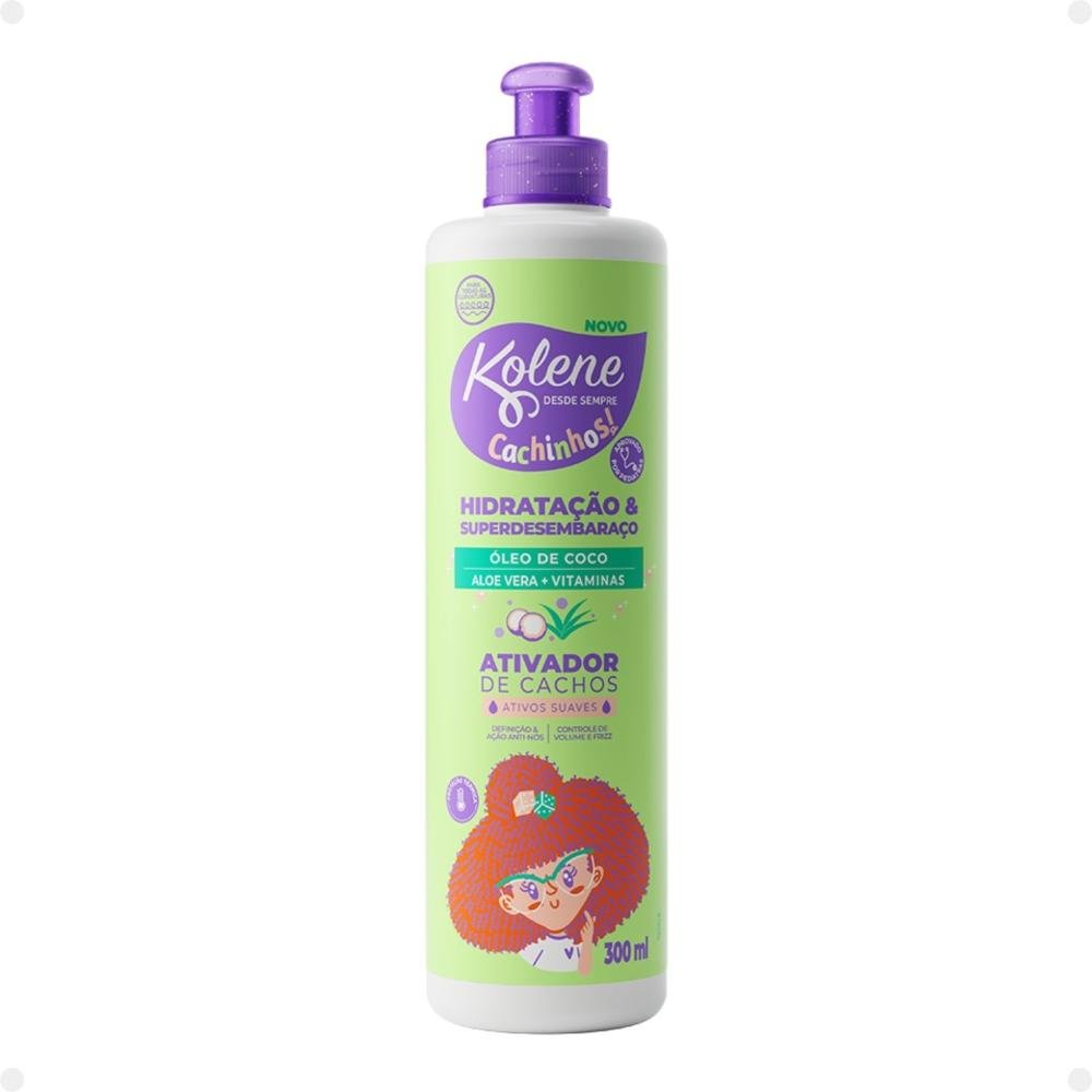 Kit Kolene Cachinhos: Shampoo, Condicionador, Creme para Pentear e Ativador de Cachos 300ml ÚNICO 6