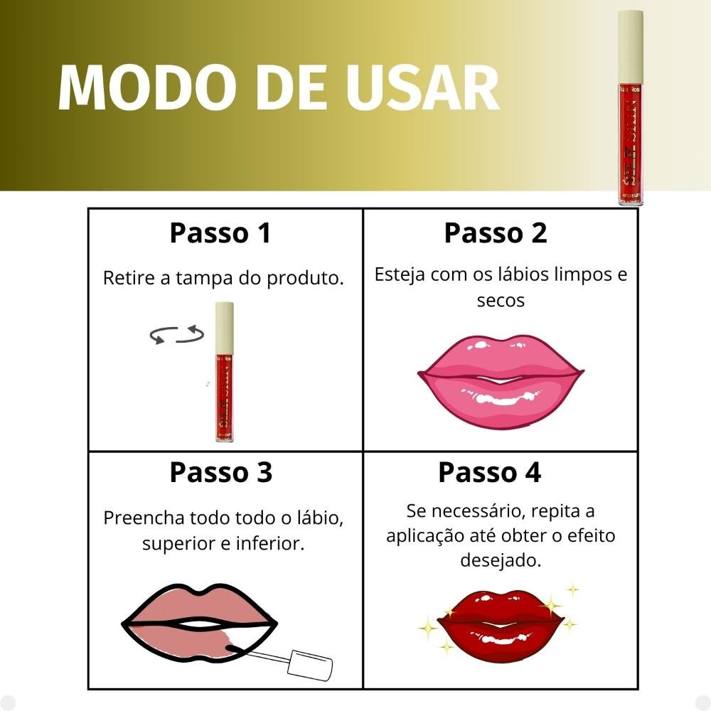 Batom Líquido Ruby Rose Silk Skin Comfort Lips SL04 3,5ml HB-L6201-4 SL04 4