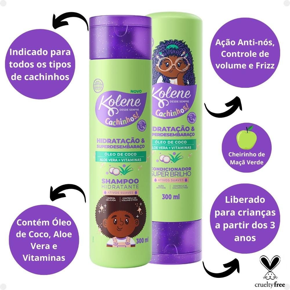 Kit Kolene Cachinhos: Shampoo e Condicionador 300ml 300ml 2