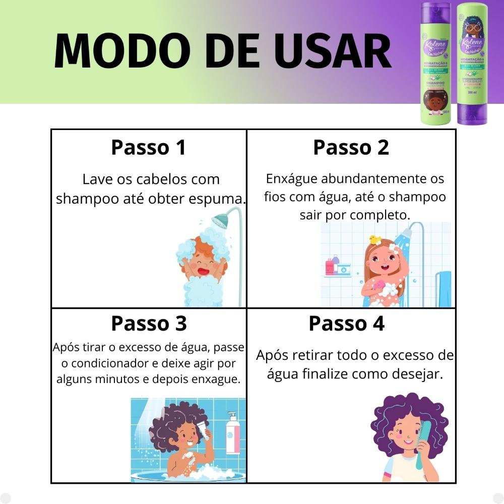 Kit Kolene Cachinhos: Shampoo e Condicionador 300ml 300ml 5